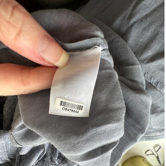 Vetiver Blue Gray Denim Round Braided Neckline & Strap Ruffle Dress 4 - Picture 10 of 12